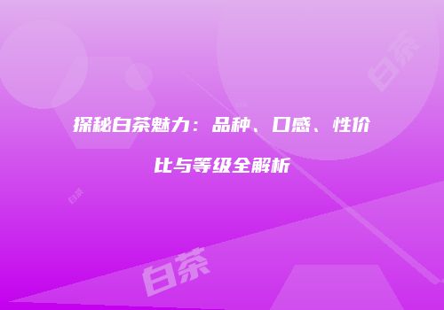 探秘白茶魅力：品种、口感、性价比与等级全解析