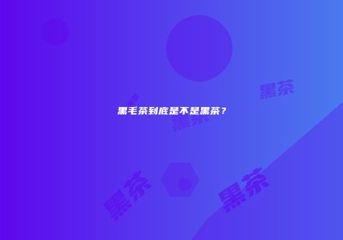 黑毛茶到底是不是黑茶？