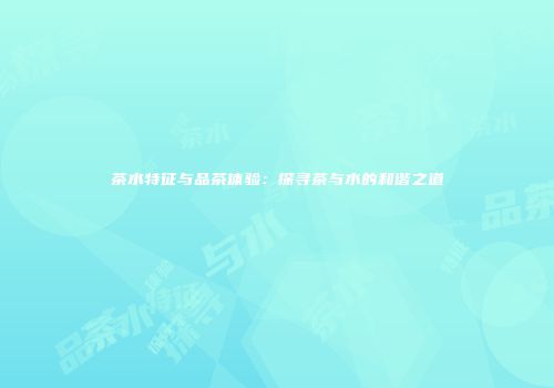 茶水特征与品茶体验：探寻茶与水的和谐之道