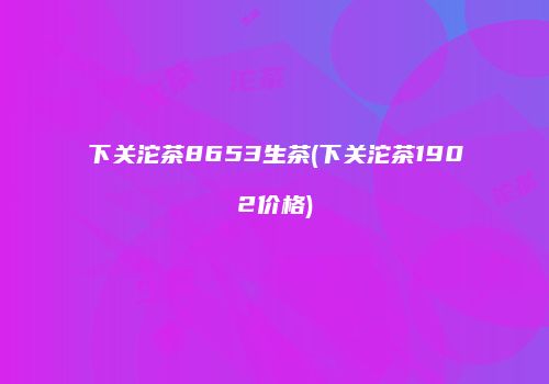 下关沱茶8653生茶(下关沱茶1902价格)