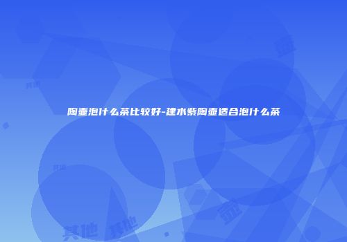 陶壶泡什么茶比较好-建水紫陶壶适合泡什么茶