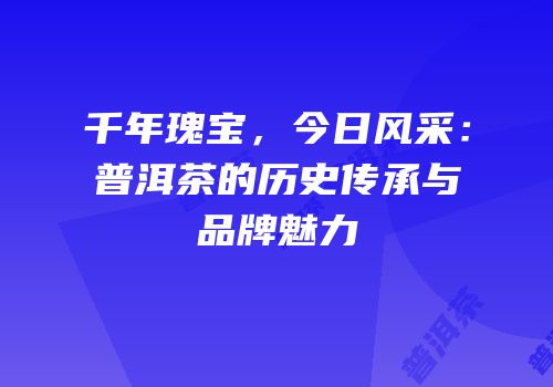 千年瑰宝，今日风采：普洱茶的历史传承与品牌魅力
