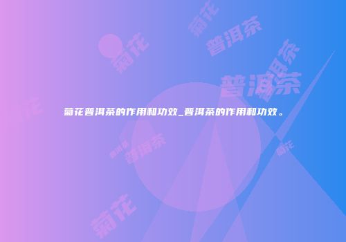 菊花普洱茶的作用和功效_普洱茶的作用和功效。