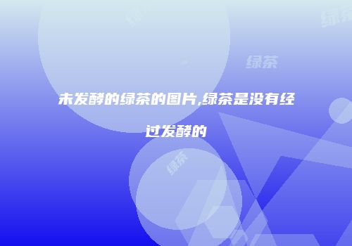 未发酵的绿茶的图片,绿茶是没有经过发酵的
