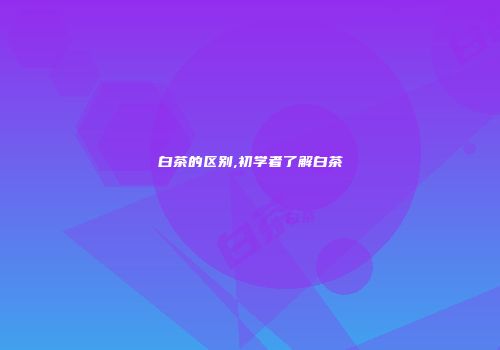 白茶的区别,初学者了解白茶