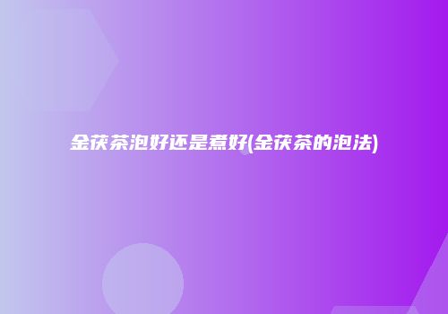 金茯茶泡好还是煮好(金茯茶的泡法)