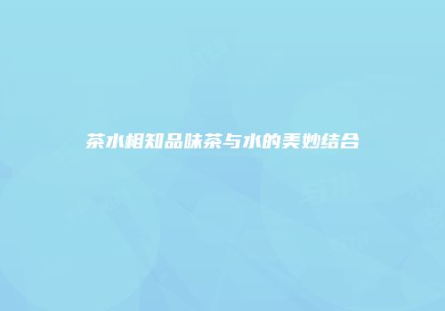 茶水相知品味茶与水的美妙结合