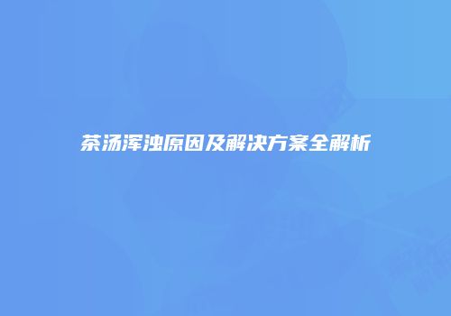 茶汤浑浊原因及解决方案全解析