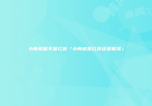 小青柑是不是红茶「小青柑是红茶还是普洱」