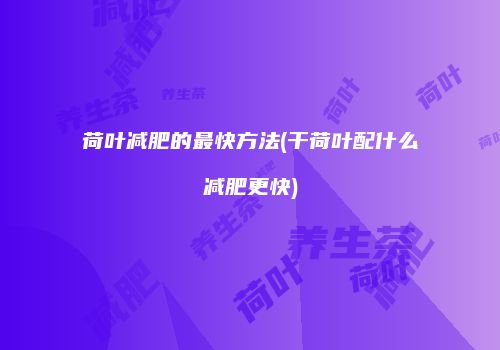 荷叶减肥的最快方法(干荷叶配什么减肥更快)