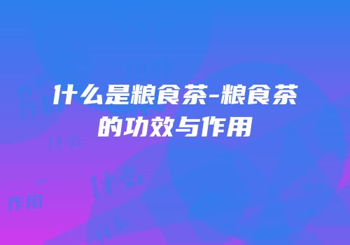 什么是粮食茶-粮食茶的功效与作用