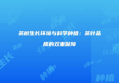 茶树生长环境与科学种植：茶叶品质的双重保障
