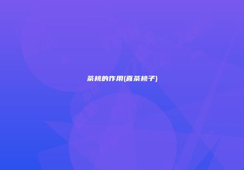 茶桃的作用(喜茶桃子)