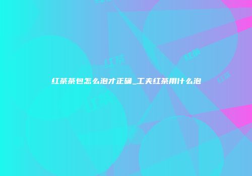 红茶茶包怎么泡才正确_工夫红茶用什么泡