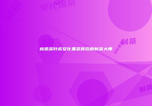 桃源茶叶成安化黑茶背后的制茶大师