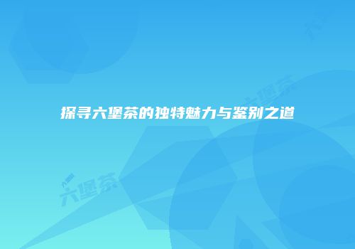 探寻六堡茶的独特魅力与鉴别之道
