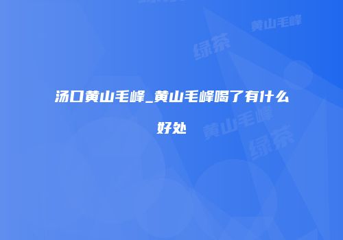 汤口黄山毛峰_黄山毛峰喝了有什么好处