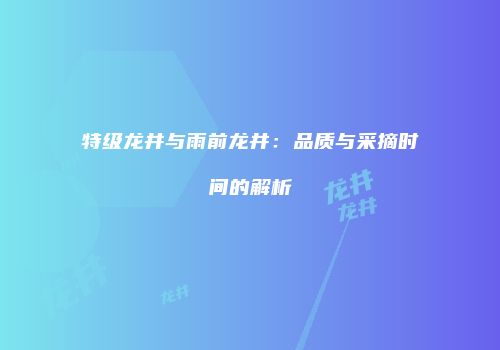 特级龙井与雨前龙井：品质与采摘时间的解析