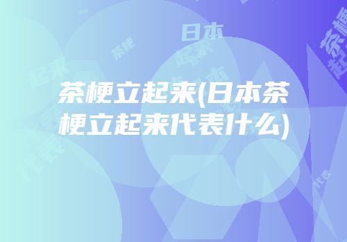 茶梗立起来(日本茶梗立起来代表什么)