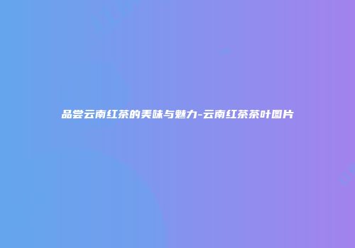 品尝云南红茶的美味与魅力-云南红茶茶叶图片