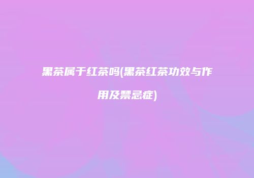 黑茶属于红茶吗(黑茶红茶功效与作用及禁忌症)