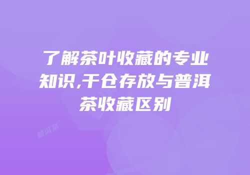 了解茶叶收藏的专业知识,干仓存放与普洱茶收藏区别