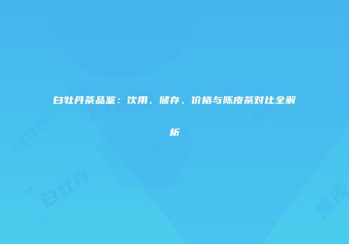 白牡丹茶品鉴：饮用、储存、价格与陈皮茶对比全解析