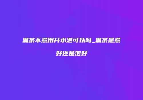 黑茶不煮用开水泡可以吗_黑茶是煮好还是泡好