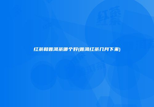 红茶和普洱茶哪个好(普洱红茶几月下来)
