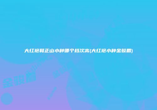 大红袍和正山小种哪个档次高(大红袍小种金骏眉)