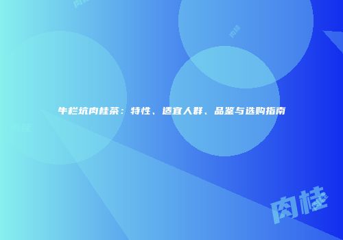 牛栏坑肉桂茶：特性、适宜人群、品鉴与选购指南