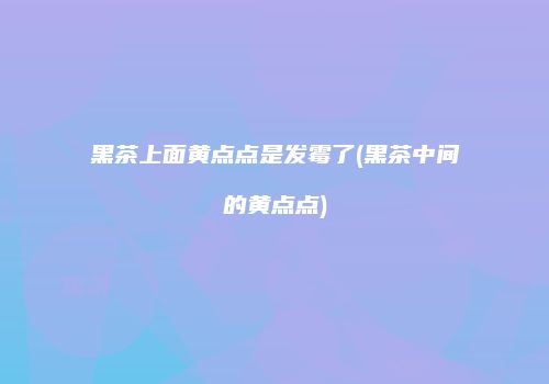 黑茶上面黄点点是发霉了(黑茶中间的黄点点)