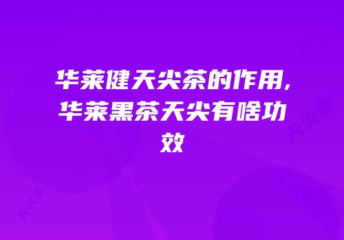 华莱健天尖茶的作用,华莱黑茶天尖有啥功效