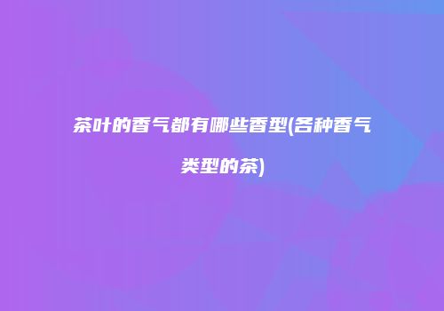 茶叶的香气都有哪些香型(各种香气类型的茶)