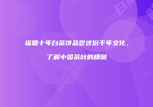 福鼎十年白茶饼品尝这份千年文化，了解中国茶叶的精髓