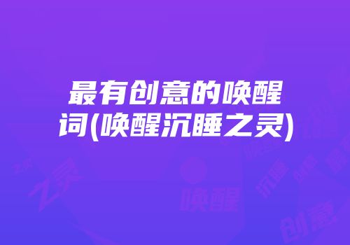 最有创意的唤醒词(唤醒沉睡之灵)