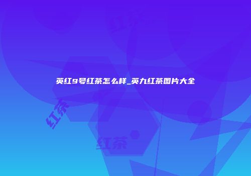 英红9号红茶怎么样_英九红茶图片大全