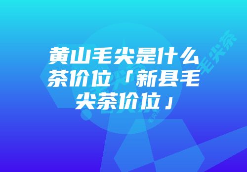 黄山毛尖是什么茶价位「新县毛尖茶价位」