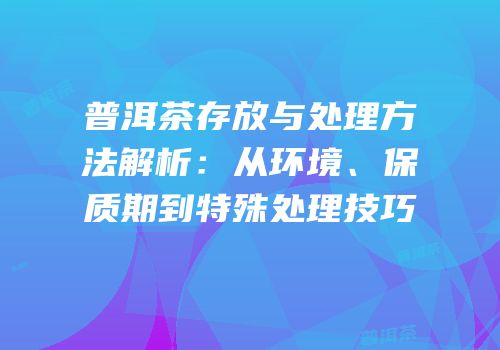 普洱茶存放与处理方法解析：从环境、保质期到特殊处理技巧
