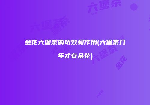 金花六堡茶的功效和作用(六堡茶几年才有金花)