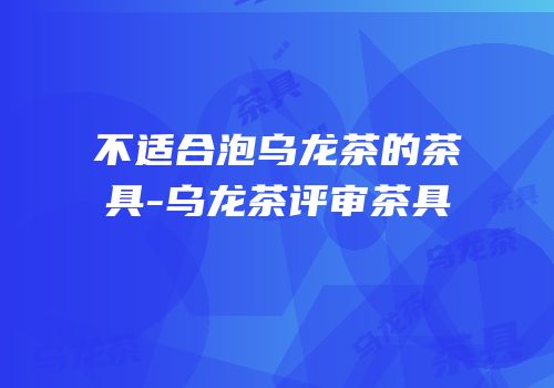 不适合泡乌龙茶的茶具-乌龙茶评审茶具