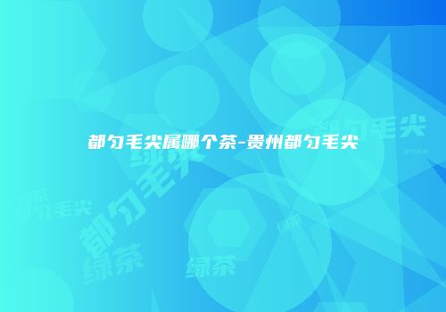 都匀毛尖属哪个茶-贵州都匀毛尖