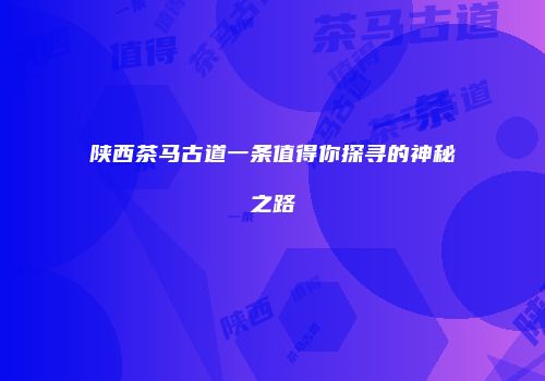 陕西茶马古道一条值得你探寻的神秘之路