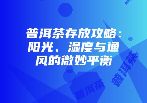普洱茶存放攻略：阳光、湿度与通风的微妙平衡