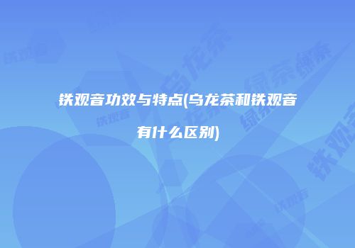 铁观音功效与特点(乌龙茶和铁观音有什么区别)