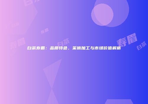 白茶寿眉：品质特色、采摘加工与市场价值解析