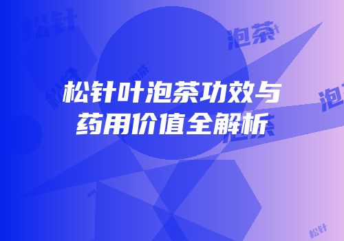 松针叶泡茶功效与药用价值全解析