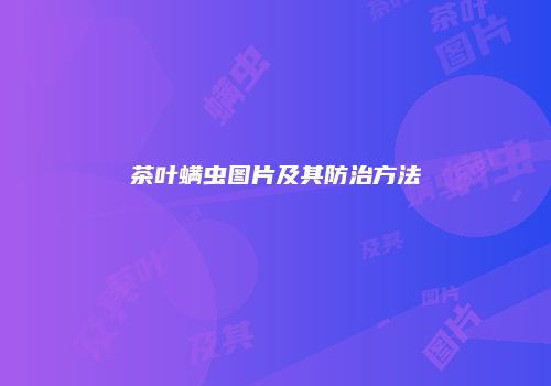 茶叶螨虫图片及其防治方法