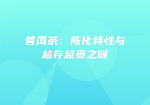 普洱茶：陈化特性与越存越贵之谜