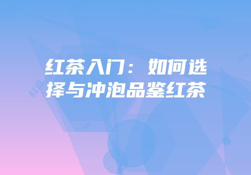 红茶入门：如何选择与冲泡品鉴红茶